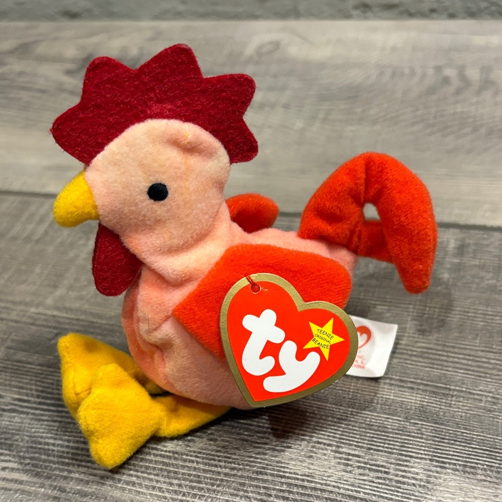 Ty 1993 Vintage Teenie Beanie Babies Strut The Rooster NWT